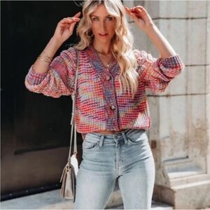 VICI Rubicon Colorful Knit Cardigan Sweater